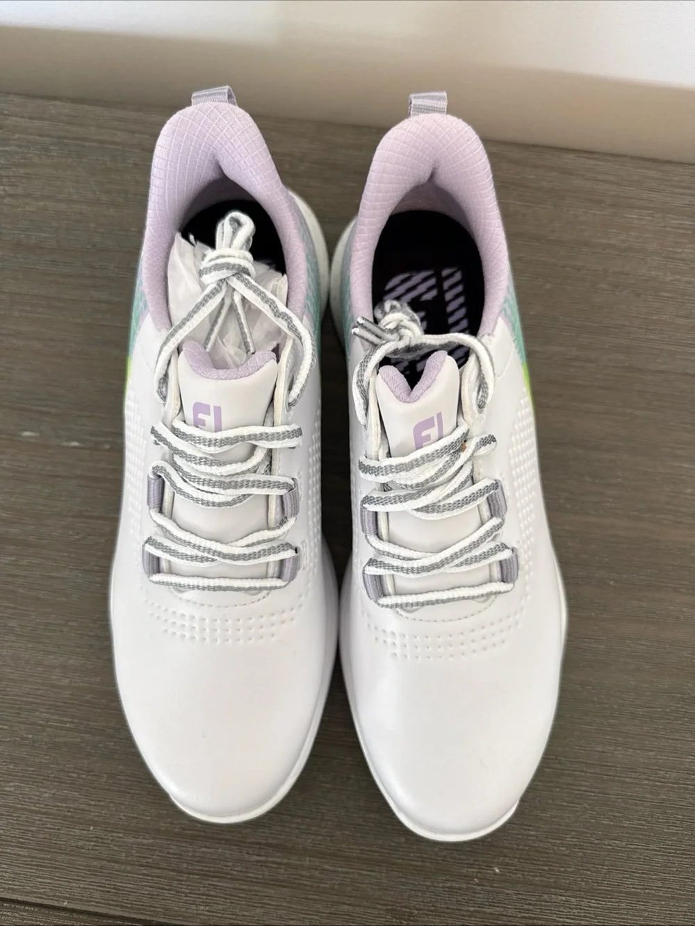 FootJoy FJ Fuel Golf Shoes White Green Pink Women's SZ 7 (90684)